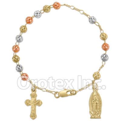 RN 002 Gold Layered Tri-Color Hand Rosary